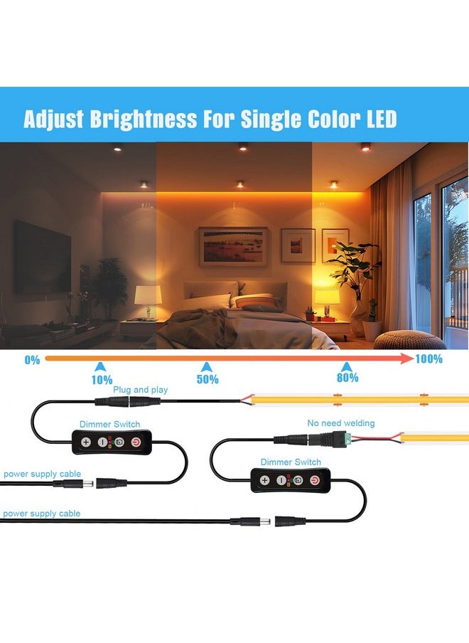 GXILEE Aquarium Light Timer and Dimmer, 6/10/12 Hour Modes, Adjustable 10-100% Brightness, Compatible with 12-24V DC LED Lights, 2 Pack