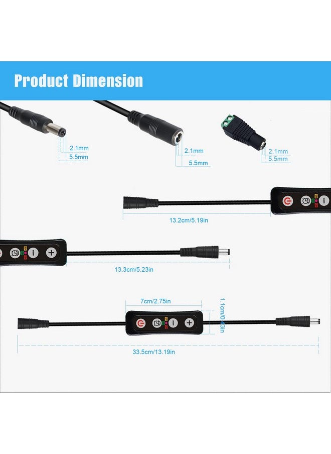 GXILEE Aquarium Light Timer and Dimmer, 6/10/12 Hour Modes, Adjustable 10-100% Brightness, Compatible with 12-24V DC LED Lights, 2 Pack