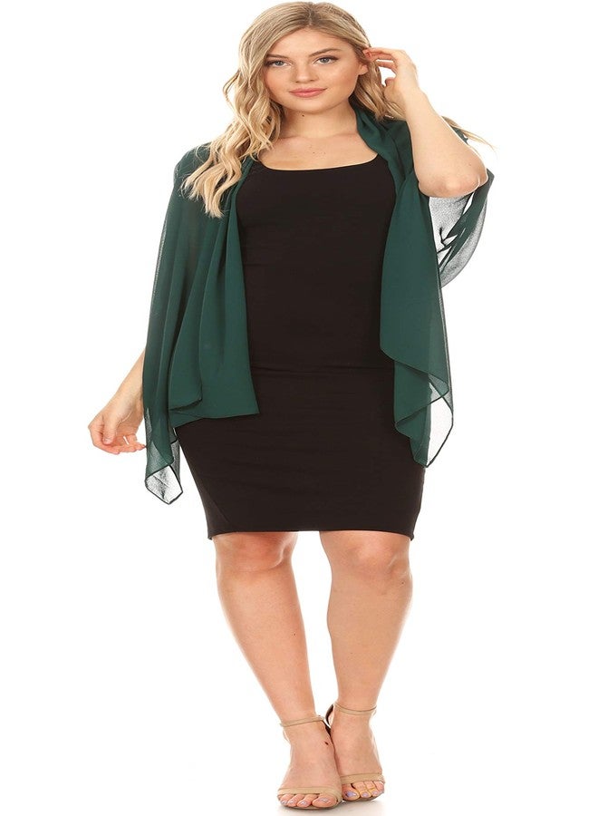 Sakkas 18225 - Jona Women Soft Sheer Chiffon Bridal Wedding Evening Scarf Shawl Wrap Stole - Green - 7029 - Image 5