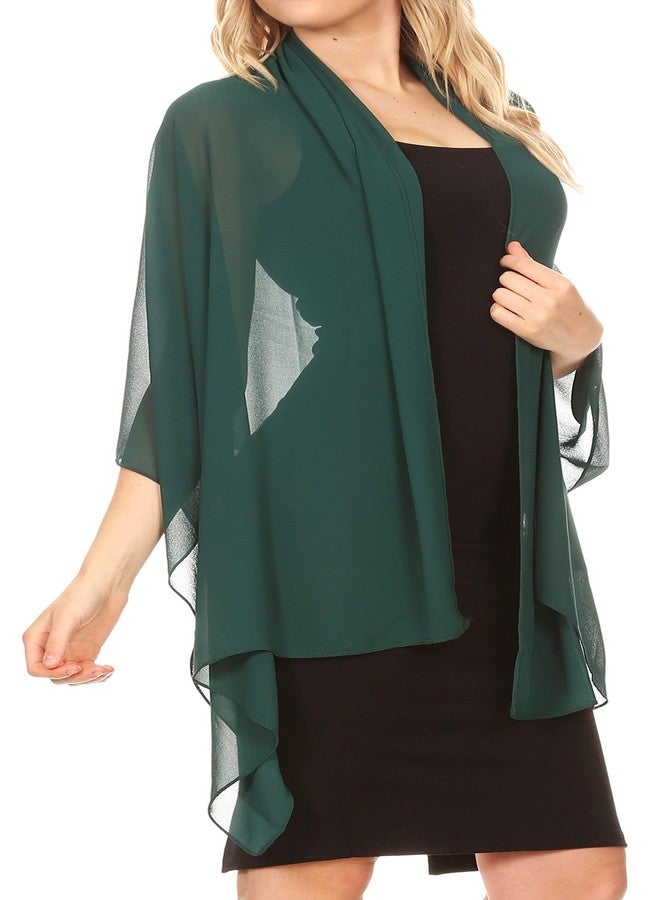 Sakkas 18225 - Jona Women Soft Sheer Chiffon Bridal Wedding Evening Scarf Shawl Wrap Stole - Green - 7029 - Image 4