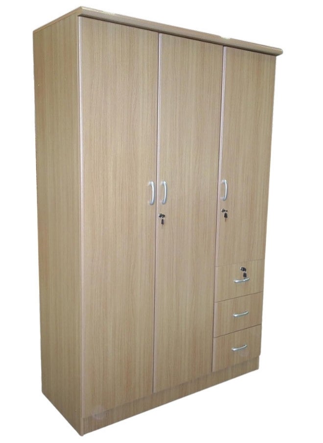SULSHA - 3 Door Wooden Wardrobe Cabinet Cupboard Engineered Wood Perfect Modern Stylish Heavy Duty - Image 1