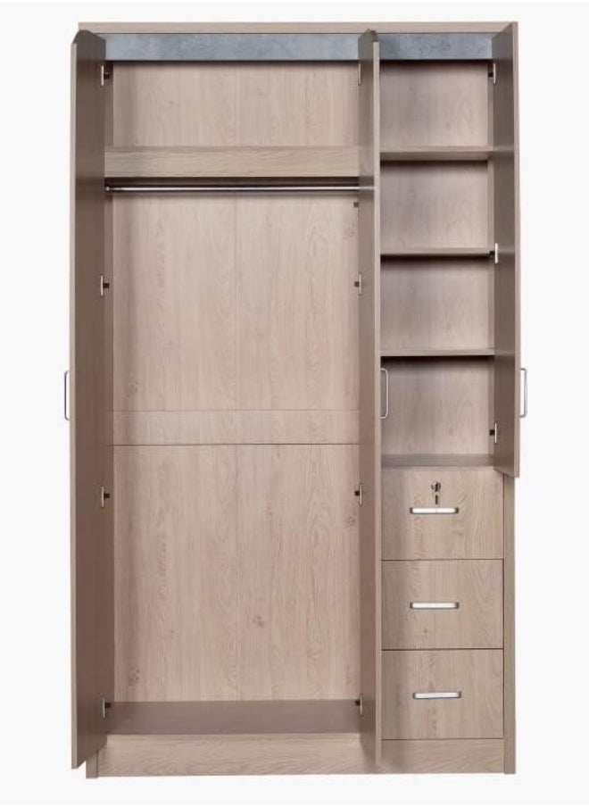 SULSHA - 3 Door Wooden Wardrobe Cabinet Cupboard Engineered Wood Perfect Modern Stylish Heavy Duty - Image 1