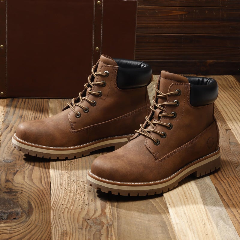 Bruno Marc Men's Classic Winter Fall Casual Boots Warm Cold-Weather Work Boots 3.0,Size 8,Brown/Mesh,SBSB226M - Image 3