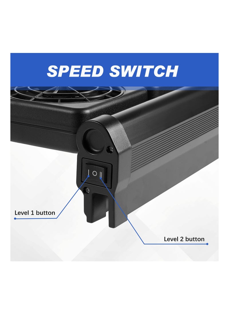 SYOSI - Aquarium Chiller, Fish Tank Cooling Fan System, for Salt Fresh Water 2 Variable Speed Aquarium, Black Aquarium Cooler, Fish Tank Cooler Clip on Chiller (UK Regulatory, 4 Fans) - Image 1