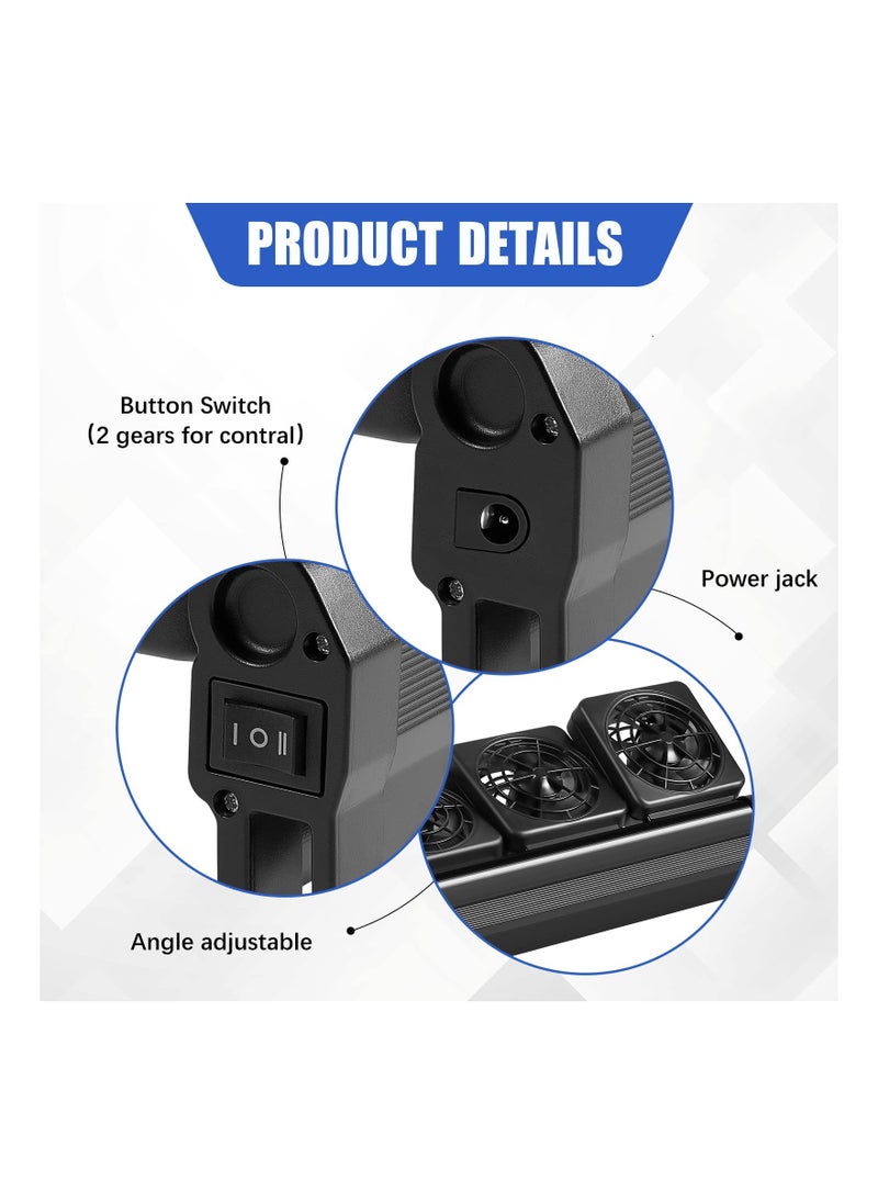 SYOSI - Aquarium Chiller, Fish Tank Cooling Fan System, for Salt Fresh Water 2 Variable Speed Aquarium, Black Aquarium Cooler, Fish Tank Cooler Clip on Chiller (UK Regulatory, 4 Fans) - Image 1