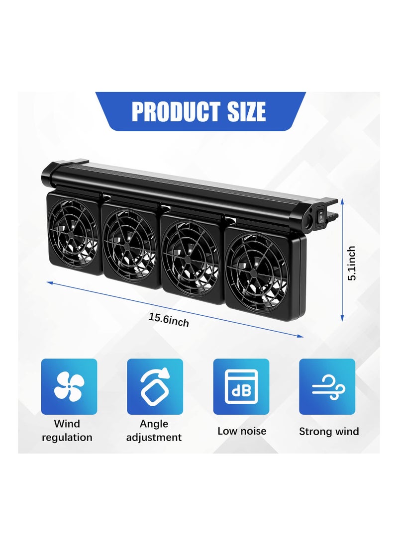 SYOSI - Aquarium Chiller, Fish Tank Cooling Fan System, for Salt Fresh Water 2 Variable Speed Aquarium, Black Aquarium Cooler, Fish Tank Cooler Clip on Chiller (UK Regulatory, 4 Fans) - Image 1