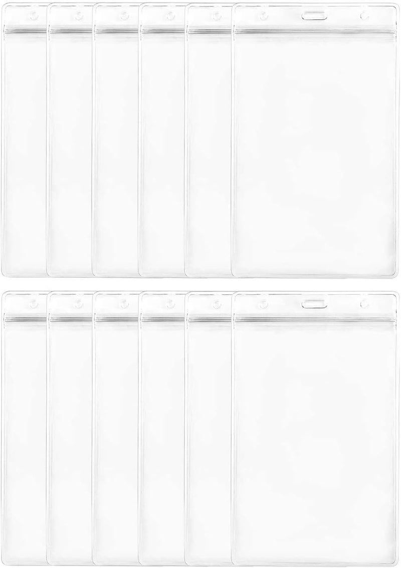 LGEGE 12PCS Transparent Extra Large 6x4" Badge Holders for Passport ID,Cash,Plane Ticket, Receipts,Credit Card, etc - Image 1