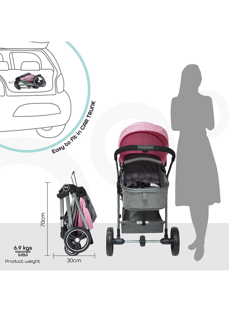 Moon Pro - 2 in 1 Stroller - Pink - Image 4