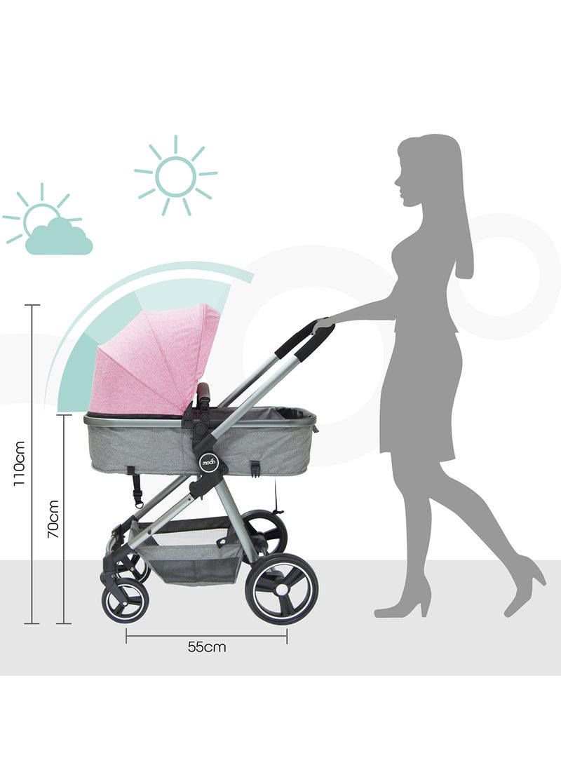 Moon Pro - 2 in 1 Stroller - Pink - Image 5