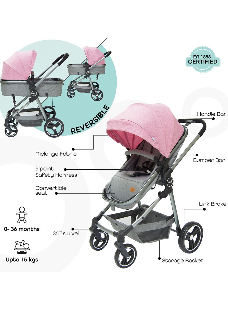 Moon Pro - 2 in 1 Stroller - Pink - Image 2