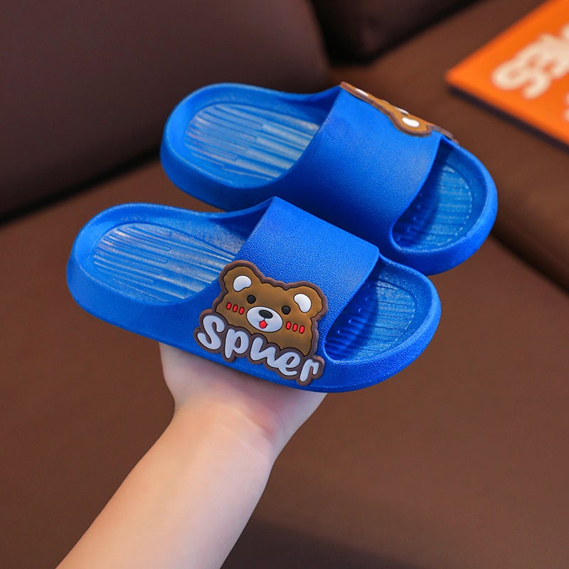 Children'S Slippers Four Seasons Household Girls' Home Shoes Waterproof Non-Slip Cartoon Bear Soft Sole Children'S Sandals For Hair - Image 1
