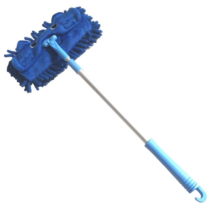 Xifando Mini Microfiber Chenille Cartoon Flat Dust Mop for ChildrenDetachable360 Degree Rotation ExtensionType Blue