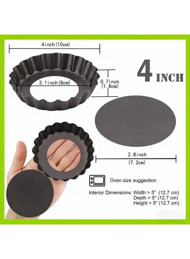 9 Pack 4 Inch Mini Pie Trays With Detachable Bottom Non Stick Coating - Image 3