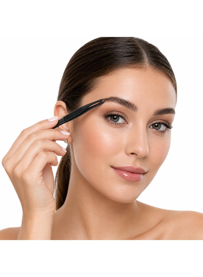 ملقاط حواجب مائل بطرف دقيق بقبضة مضلعة لإزالة الشعر وتحديد الحاجب - Image 4