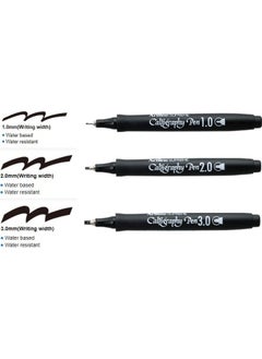 Artline Black Ergoline Calligraphy Pen 3 Pieces 1.0-2.0-3.0  - Image 2