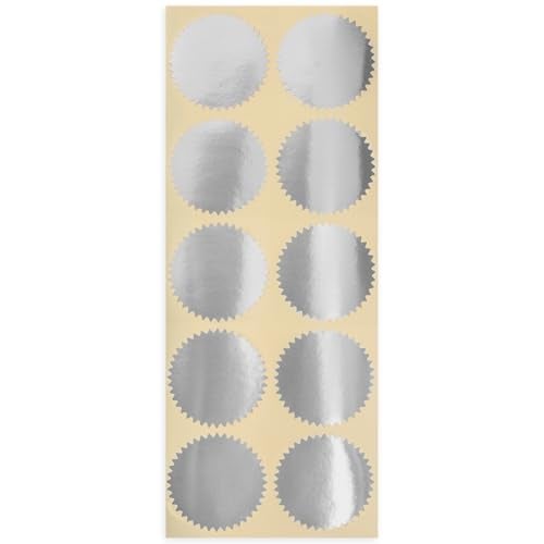 MaxMark 1.75" Self Adhesive Glossy Silver Seal Labels for Certificates, Library, Notary Embossing Seals - 100 Count - Image 2