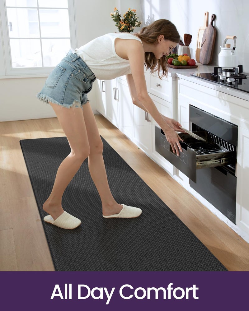 DEXI Kitchen Floor Mats Cushioned Anti Fatigue, 23x94, Large Long Standing Runner Rug Waterproof, Comfort Memory Foam Padded for Front Sink Laundry, Black - Image 3