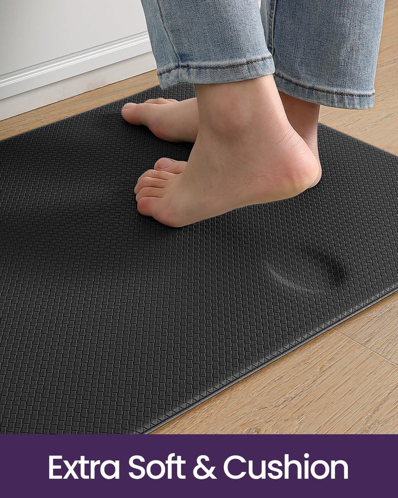 DEXI Kitchen Floor Mats Cushioned Anti Fatigue, 23x94, Large Long Standing Runner Rug Waterproof, Comfort Memory Foam Padded for Front Sink Laundry, Black - Image 4