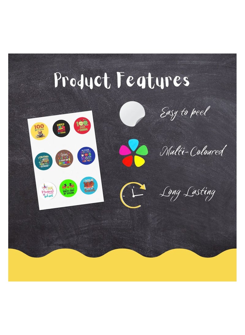 PRINTSHOP4ME - Kids 100th Day Of School Stickers-Fun And Colorful Designs For School-Kids 100 Days School Celebration Stickers Pack-Perfect For Boys,Girls,Students And Class Activities - Image 1