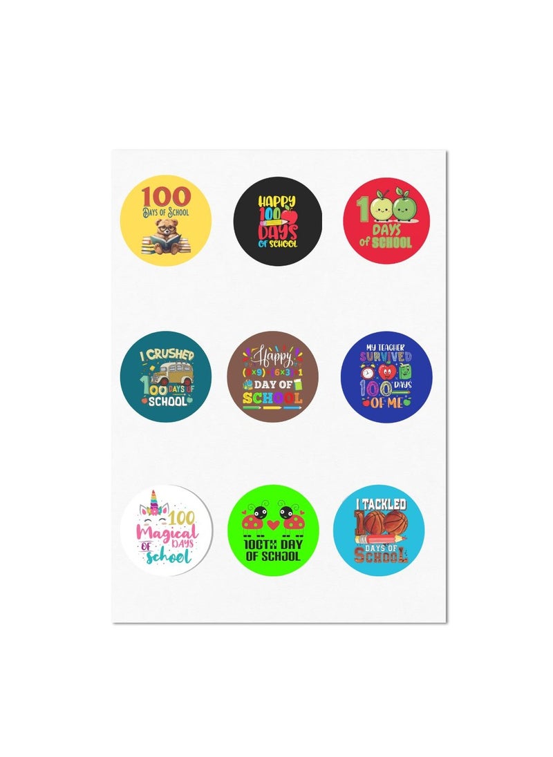 PRINTSHOP4ME - Kids 100th Day Of School Stickers-Fun And Colorful Designs For School-Kids 100 Days School Celebration Stickers Pack-Perfect For Boys,Girls,Students And Class Activities - Image 1