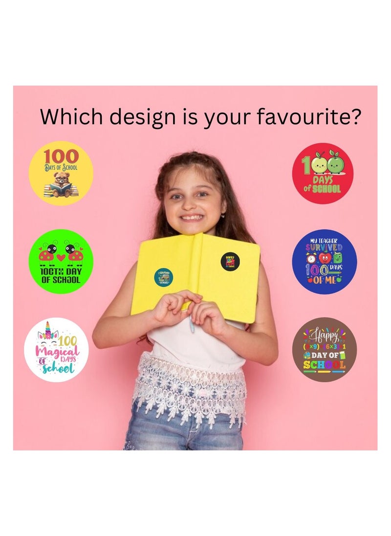PRINTSHOP4ME - Kids 100th Day Of School Stickers-Fun And Colorful Designs For School-Kids 100 Days School Celebration Stickers Pack-Perfect For Boys,Girls,Students And Class Activities - Image 1