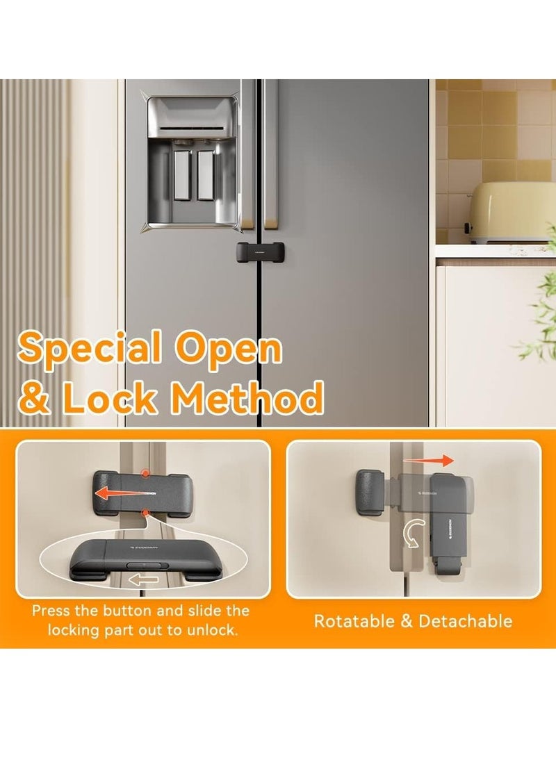 Gonice Cabinet Cupboard Lock Freezer Lock Apply to Max 2.28"(58mm) - Black - Image 2