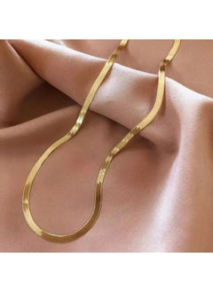 Myra Gold Premium Steel Italian Chain Necklace - Flat Italian - Unisex Steel Necklace Steel  - Image 3