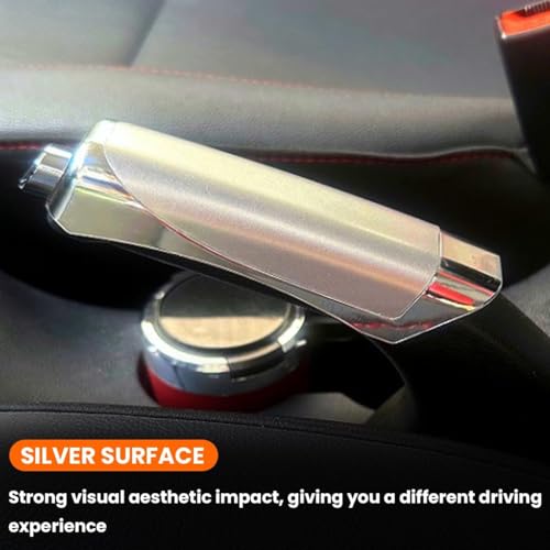AutoBizarre Car Handbrake Styling Anti-Slip Cover for Handbrake Lever Decoration Protection Cover Universal for All Cars (Silver Chrome) - Image 2