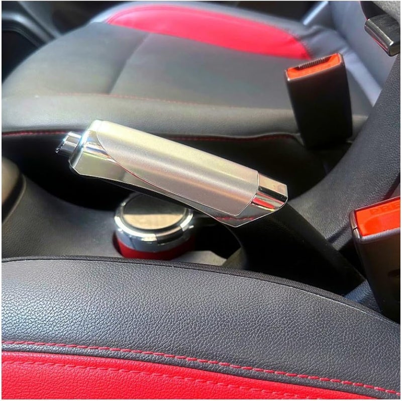 AutoBizarre Car Handbrake Styling Anti-Slip Cover for Handbrake Lever Decoration Protection Cover Universal for All Cars (Silver Chrome) - Image 1