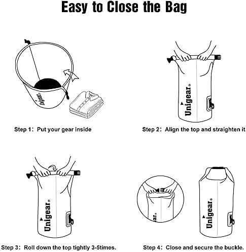 Unigear Dry Bag Waterproof, Floating and Lightweight Bags for Kayaking, Boating, Fishing, Swimming and Camping with Waterproof Phone Case (Gray, 20L) - Image 5
