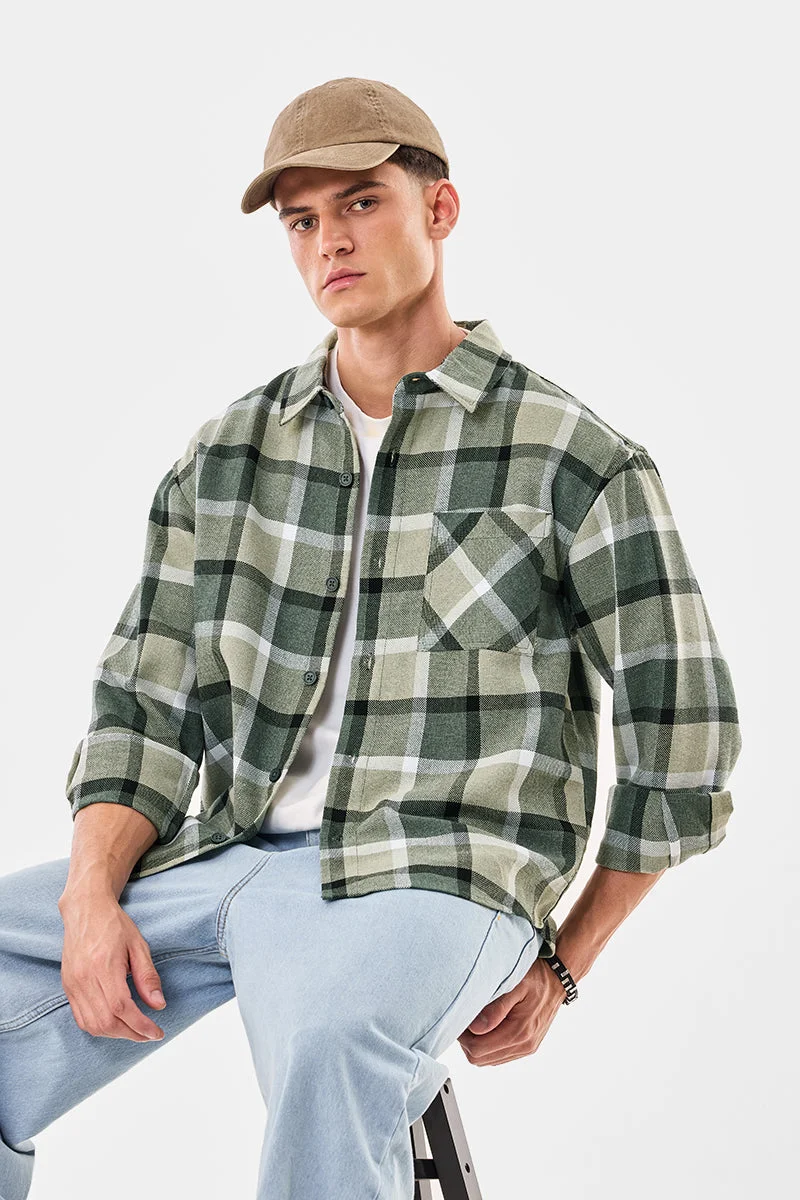 SNITCH Relaxed Fit Plaid Overshirt
