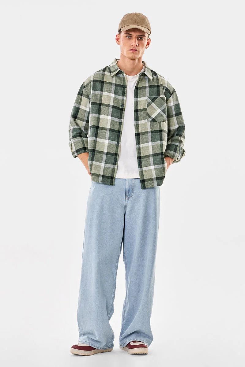 SNITCH Relaxed Fit Plaid Overshirt