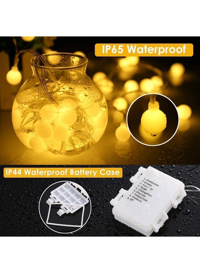 MIRADH Outdoor String Lights, 35 Ft 40 LED Waterproof Ball Lights, Diwali Lights for Decoration for Home,led Lights for Home Decoration, Diwali Lights 8 Modes with Remote (Warm-White with Remote) - Image 4