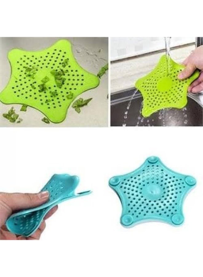 Pack OF 5 Silicone Starfish Sink Strainer & Drain Hair Catcher – Anti-Clogging Filter for Kitchen & Bathroom Random Colors - Image 3