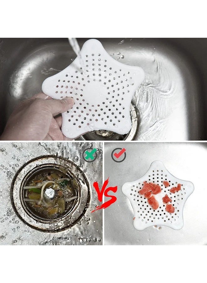 Pack OF 5 Silicone Starfish Sink Strainer & Drain Hair Catcher – Anti-Clogging Filter for Kitchen & Bathroom Random Colors - Image 2