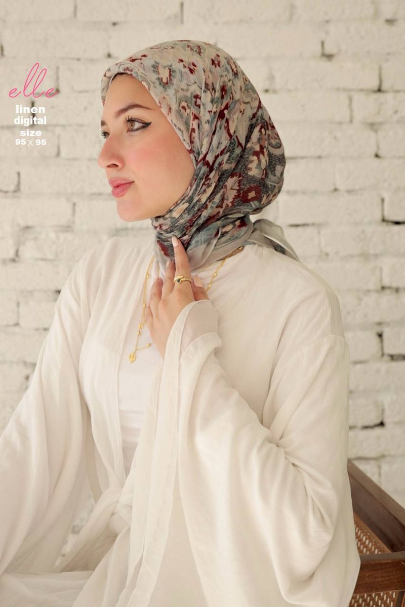 طرحة حريمي منقوشة خامة قطن ناعم فاخرة كاجوال وأنيقة - متعدد الألوان