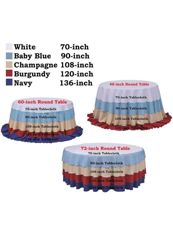 NIBEMINENT - Solid Pattern Table Cloth Turquoise 120inch - Image 1