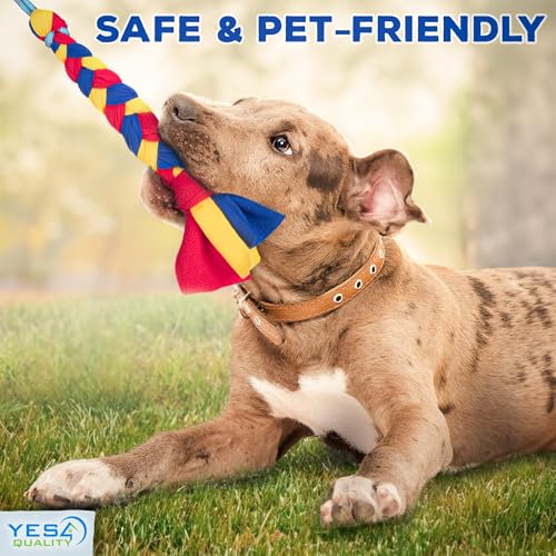 YES4QUALITY Flirt Pole for Dogs - Safe & Strong for Large Breeds with Nylon Cord - Spring Pole for Tug of War, Interactive Play & Puppy Training - Heavy Duty Teaser Wand for Outdoor Exercise - Image 4