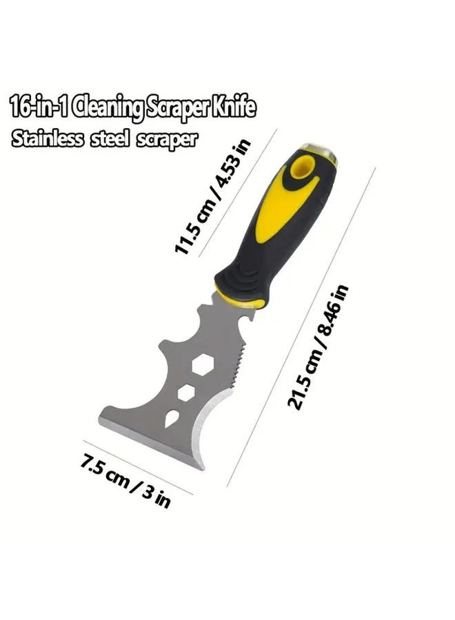 16 In 1 Multi Functional Stainless Steel Paint Scraper Set With Hammer Head - Image 4