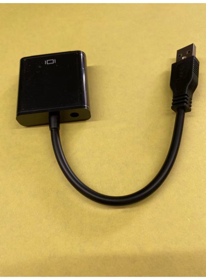 Usb To Vga Adapter Cable With Audio Usb To Vga Converter Cable HD Video Adapter Cable-Color:Black Audio - Image 1