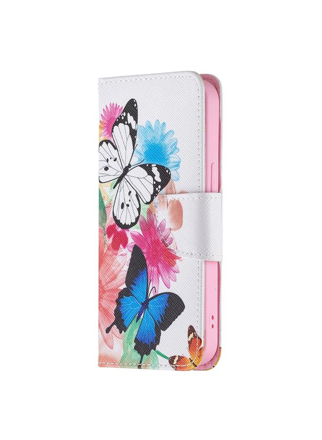 Zaboon Case For iPhone 13 Pro Colored Drawing Pattern Horizontal Flip Leather Case with Holder & Card Slots & Wallet - Image 2