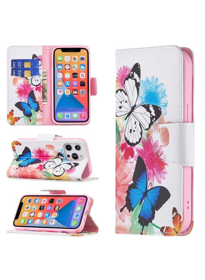 Zaboon Case For iPhone 13 Pro Colored Drawing Pattern Horizontal Flip Leather Case with Holder & Card Slots & Wallet - Image 1