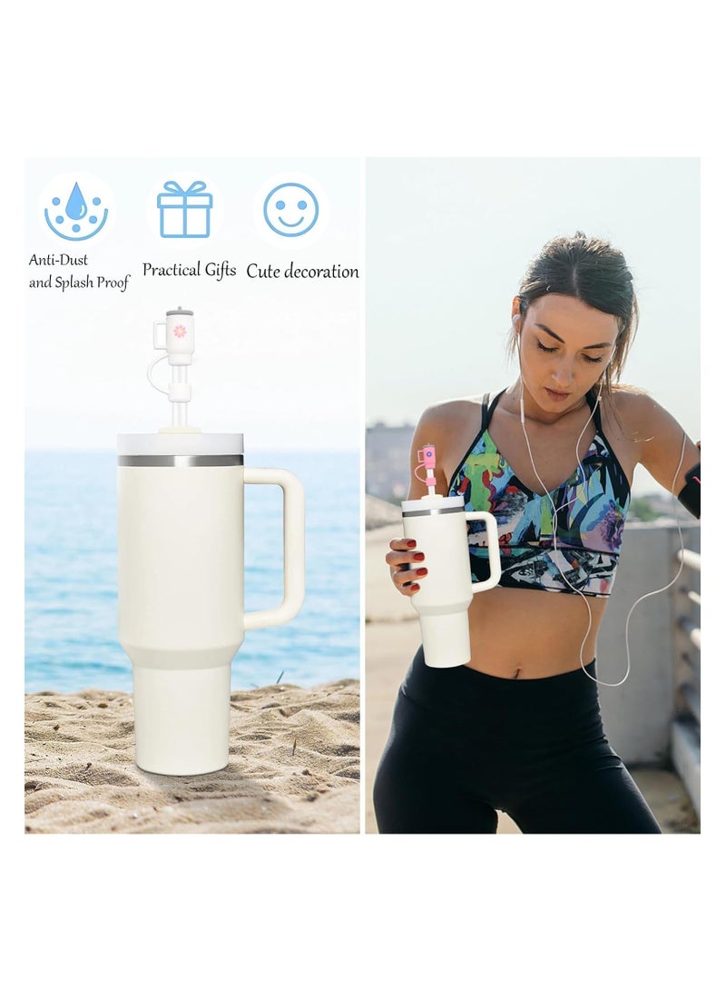 DOUGEI 11Pcs Stanley Straw Cover, Silicone Straw Topper, Straw Covers Cap for Stanley Cup 30&40oz with Tumblers, 10mm 0.4in Stanley Lid Accessories, Simple Stanley Cup Straw Topper (Reusable) - Image 4