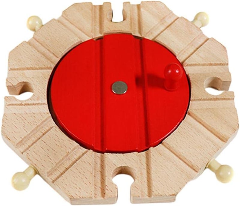 كلاراكو قرص دوار للسكك الحديدية | ملحق مسار قطار خشبي | بناء جسر للسكك الحديدية | لعبة تعليمية للأطفال الصغار - Image 1