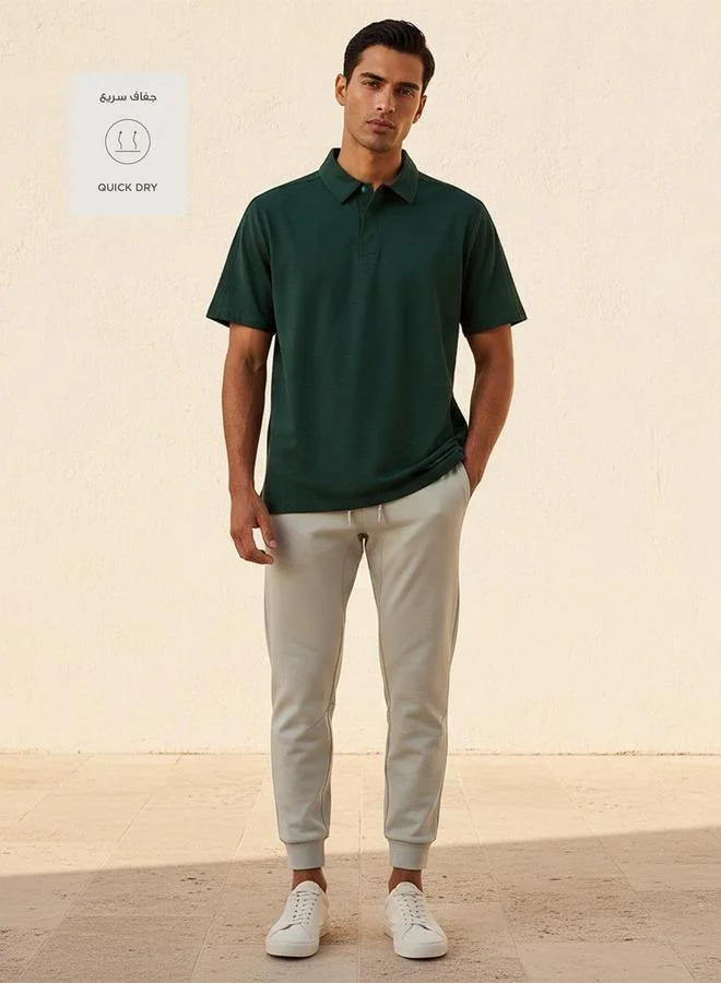 Splash Active Green Collared 2 Way Stretch Polo T-shirt for Men | Best Price UAE