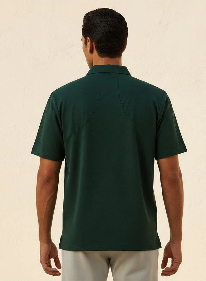 Splash Active Green Collared 2 Way Stretch Polo T-shirt for Men | Best Price UAE