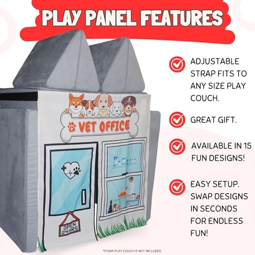 Couch Swag Play Panel for Childrens Foam Sofa Kids Couch (Vet Office) - Image 2