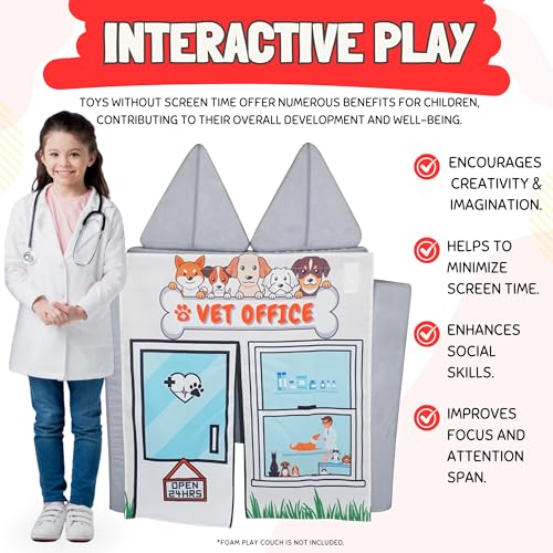 Couch Swag Play Panel for Childrens Foam Sofa Kids Couch (Vet Office) - Image 3