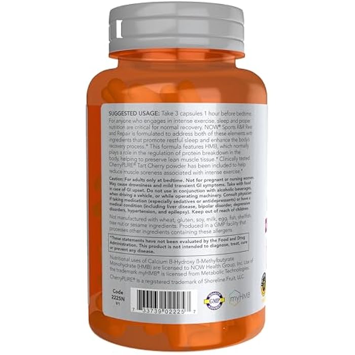 now Sports Nutrition, R&R Rest and Repair, Recovery*, Promotes Restful Sleep*, Preserves Lean Mass, Reduces Post-Workout Soreness*, Vegan, NGMO, 90 Veg Capsules - Image 3