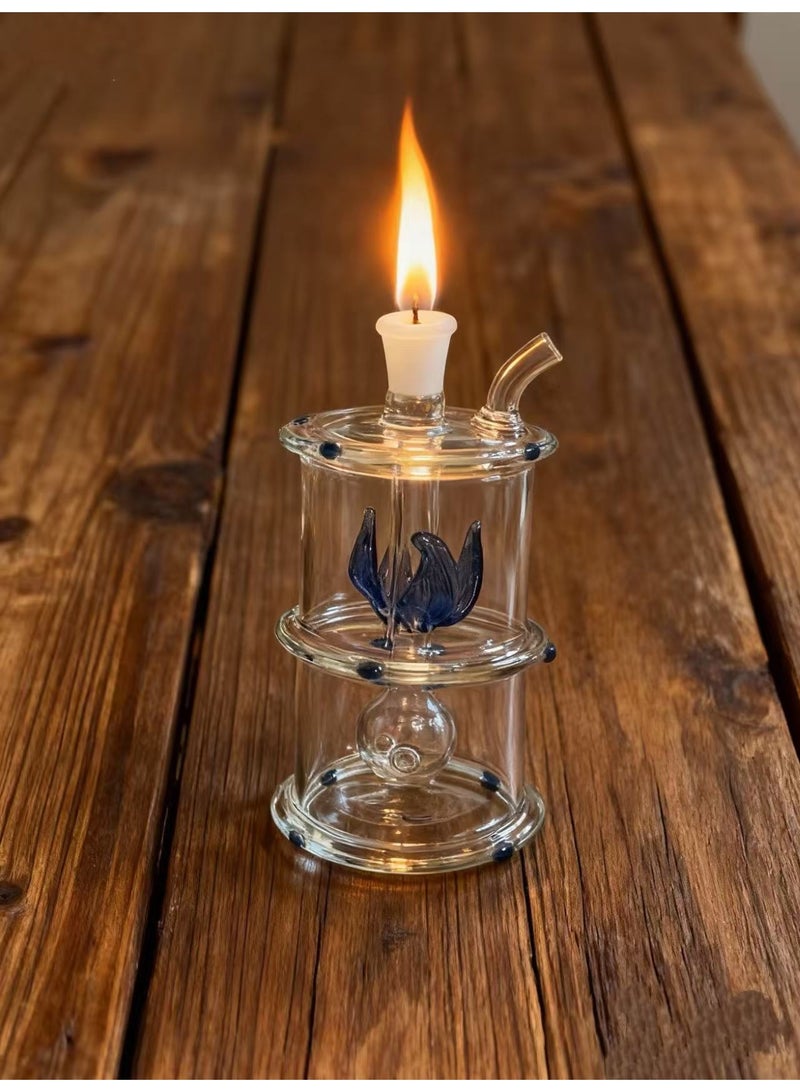 شيانغ مي مصباح زيت زجاجي ممتاز مقاوم للحرارة، زجاجة مزهرية زجاجية مصنوعة من مادة البورسليكات عالية الجودة للاستخدام طويل الأمد، مزهرية زجاجية شفافة (لون عشوائي) - Image 1